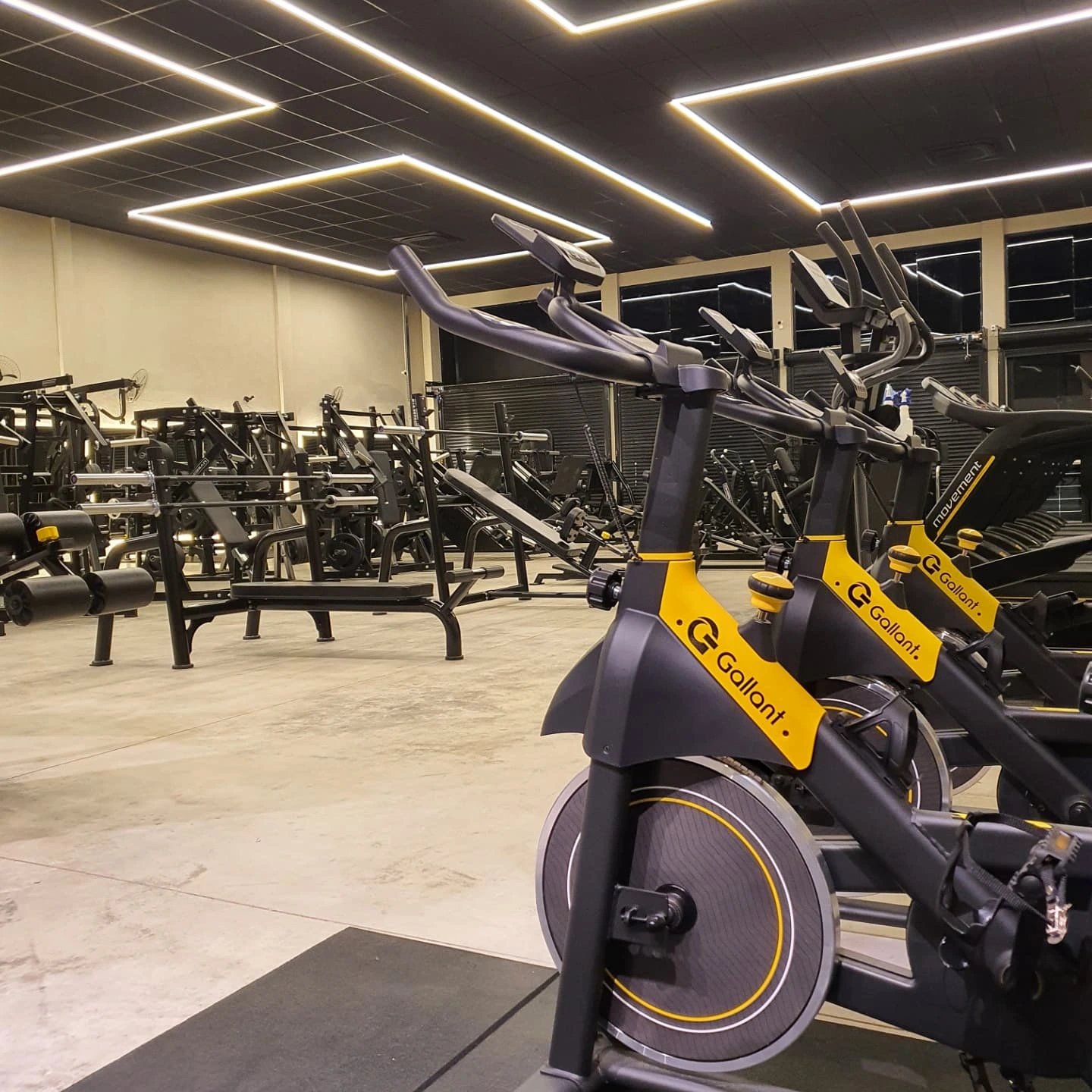 Área de cardio com bicicletas na Brothers Gym